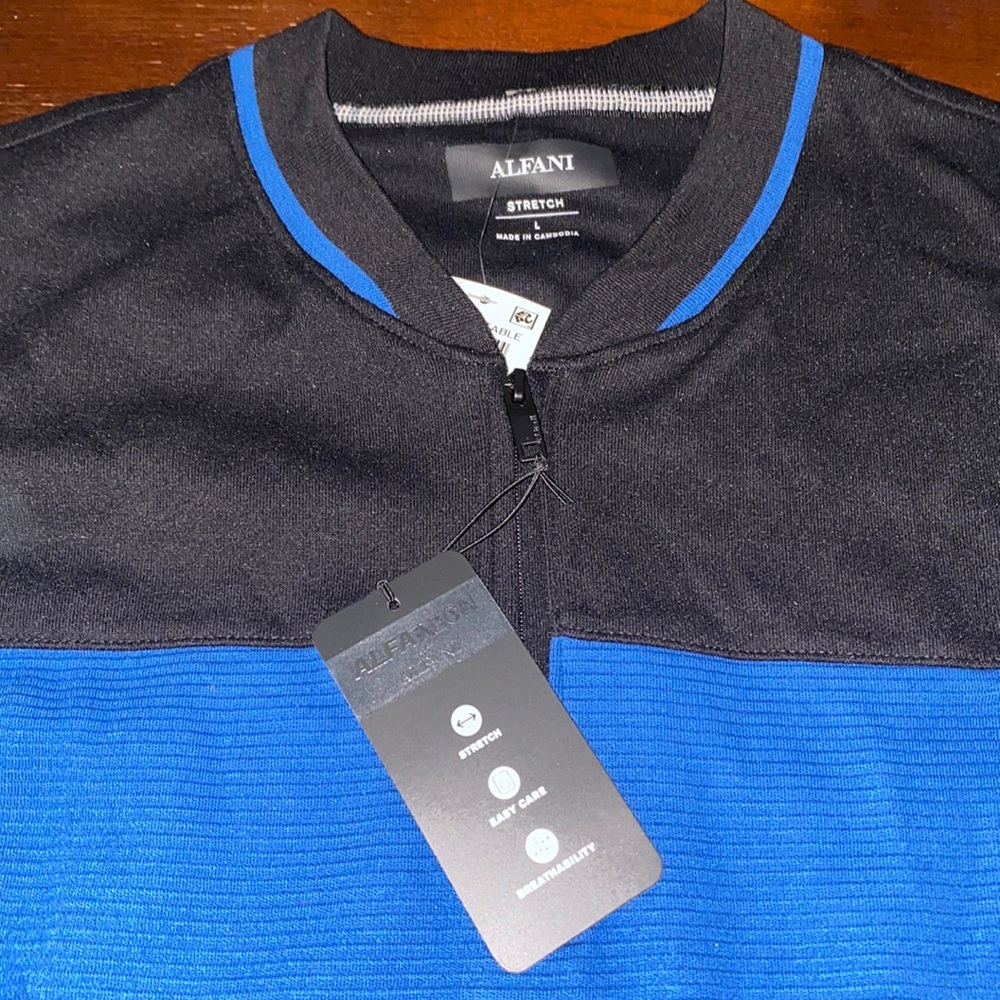 Alfani Two Tone Quarter Zip